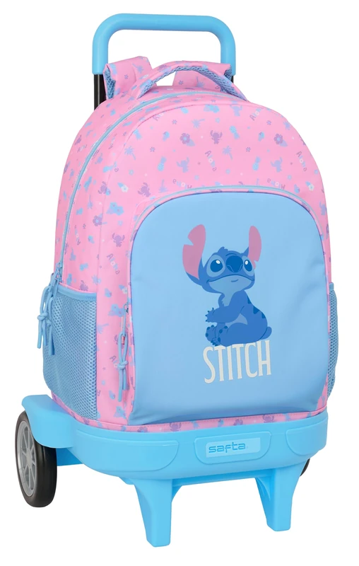 STITCH BRIGHT - Large Backpack with Wheels, Compact Evolution, Removable, Ideal for Children of Different Ages, Comfortable and Versatile, Quality and Resistance, 33 x 22 x 45 cm