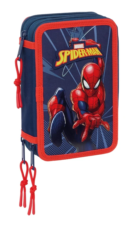 Spider-MAN – School Pencil Case with 37 Tools Included, Children's Pencil Case, Child, Ideal for Children from 5 to 14 Years, Comfortable and Versatile, Quality and Resistance, 12.5 x 5.5 x 19.5 cm