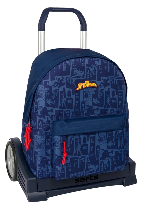 SPIDERMAN – School Backpack 774, Ergonomic Back, with Safta Evolution Trolley, Ideal for Children of Different Ages, Comfortable and Versatile, Quality and Resistance, 33 x 15 x 42 cm