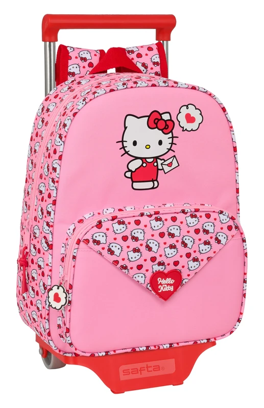 HELLO KITTY – Children's Backpack with Trolley Safta 705, Ideal for Children of Different Ages, Comfortable and Versatile, Quality and Resistance, 26 x 11 x 34 cm