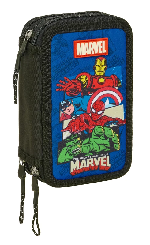 AVENGERS – School Pencil Case with 37 Tools Included, Children's Pencil Case, Child, Ideal for Children from 5 to 14 Years, Comfortable and Versatile, Quality and Resistance, 12.5 x 5.5 x 19.5 cm