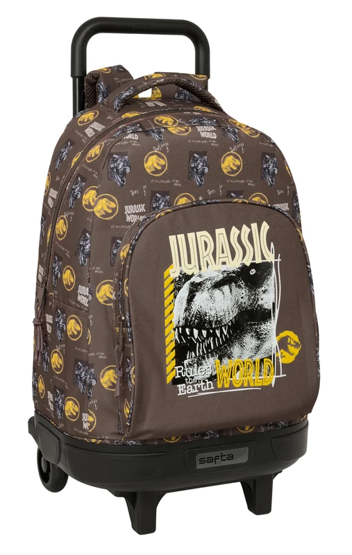 Jurassic World - Large Backpack with Wheels, Compact, Removable, Ideal for Children of Different Ages, Comfortable and Versatile, Quality and Resistance, 33 x 22 x 45 cm