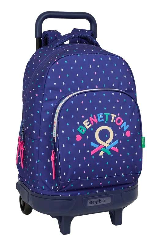 Benetton Drop - Large Backpack with Wheels, Compact, Removable, Ideal for Children of Different Ages, Comfortable and Versatile, Quality and Resistance, 33 x 22 x 45 cm