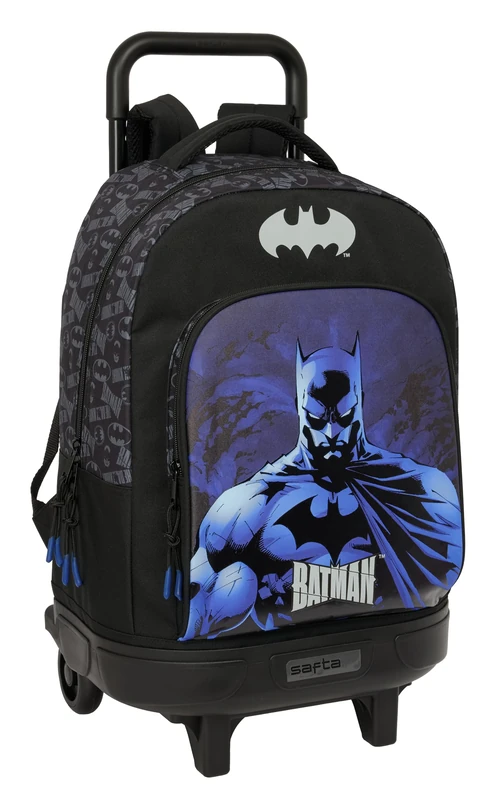 Batman – Large Backpack with Wheels, Compact, Removable, Ideal for Children of Different Ages, Comfortable and Versatile, Quality and Resistance, 33 x 22 x 45 cm