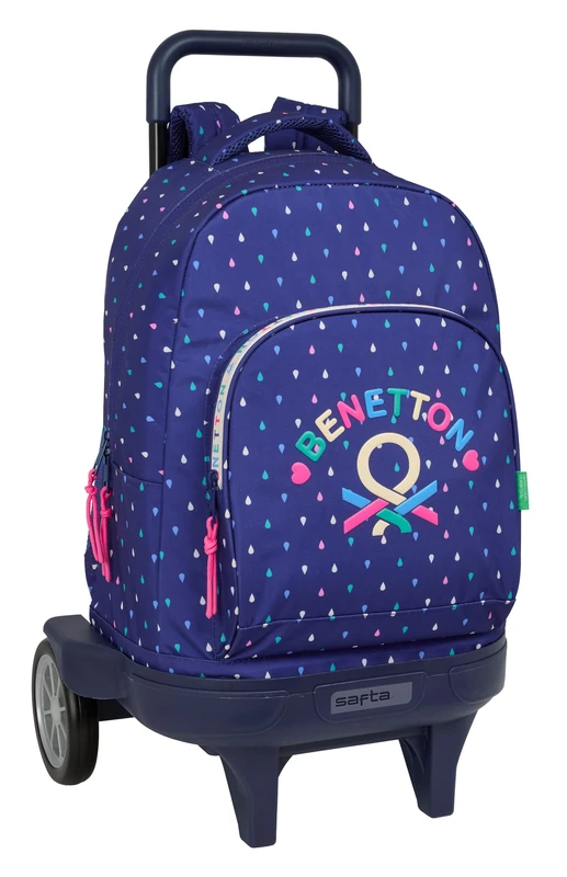 BENETTON DROP - Large Backpack with Wheels, Compact Evolution, Removable, Ideal for Children of Different Ages, Comfortable and Versatile, Quality and Resistance, 33 x 22 x 45 cm