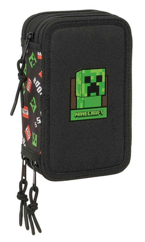 Minecraft - School Pencil Case with 37 Tools Included, Children's Pencil Case, Child, Ideal for Children from 5 to 14 Years, Comfortable and Versatile, Quality and Resistance, 12.5 x 5.5 x 19.5 cm