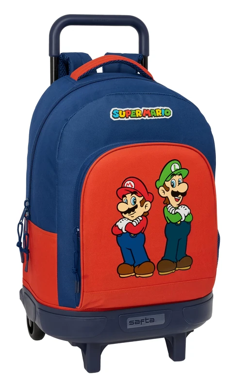 Super Mario Mamma MIA – Large Backpack with Wheels, Compact, Removable, Ideal for Children of Different Ages, Comfortable and Versatile, Quality and Resistance, 33 x 22 x 45 cm