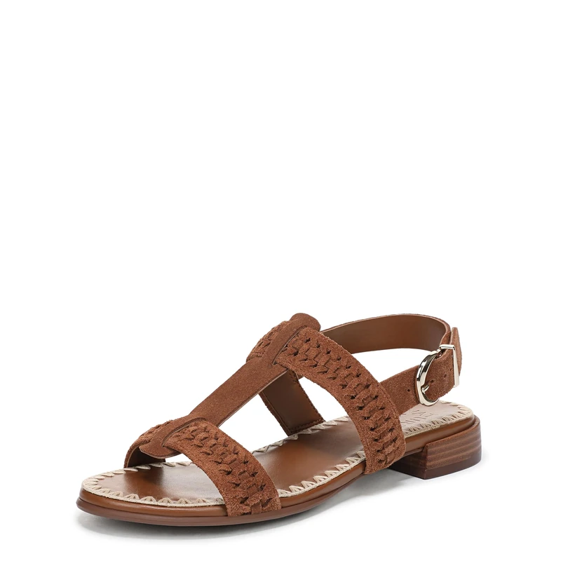 Naturalizer Women's Nia Flat Sandals, Brown Suede, Wide Fit, UK 6