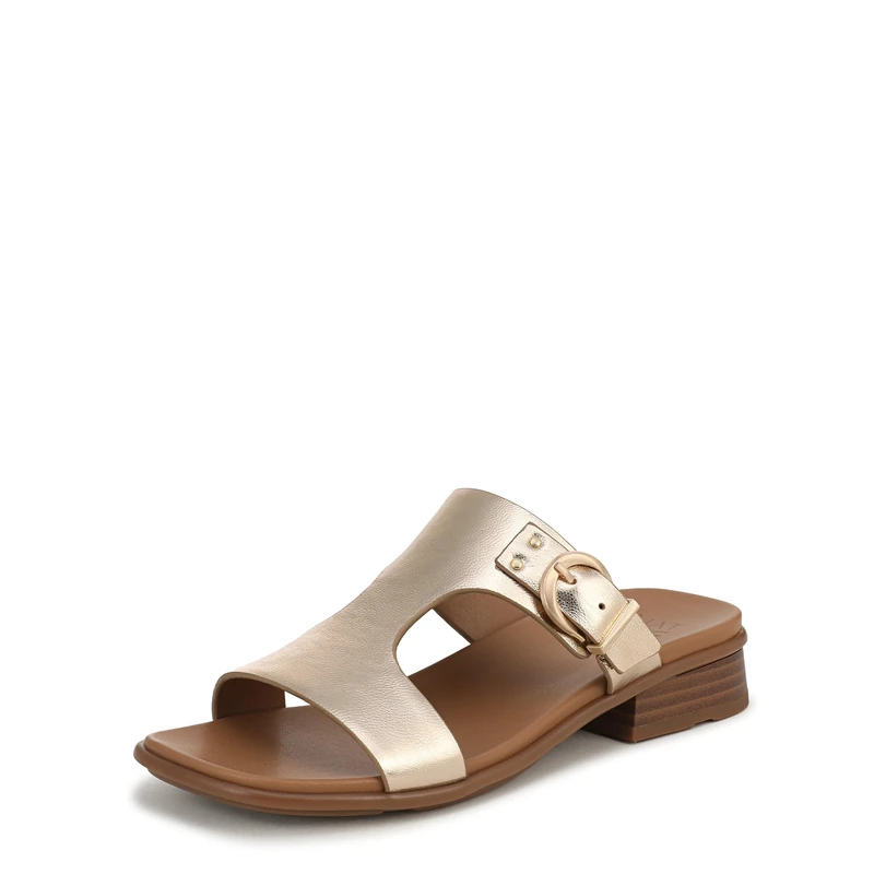 Naturalizer Women's Beach Flat Sandals, Champagne Metallic Leather, Wide Fit, UK 5 - Image 1