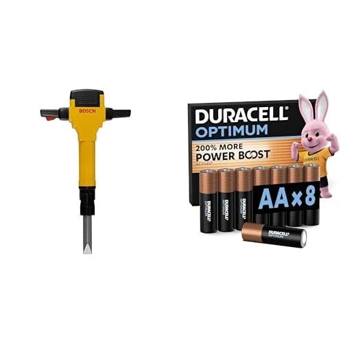 Theo Klein Bosch Breaker Hammer, lights/sound, 3+ years, & Duracell Optimum AA 8 pack, Power Boost