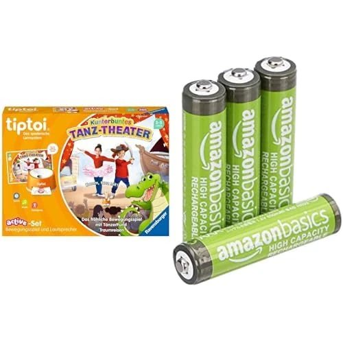 Ravensburger tiptoi Active Dance Theatre [DE], & Amazon Basics AAA Rechargeable 4 pack, 850mAh