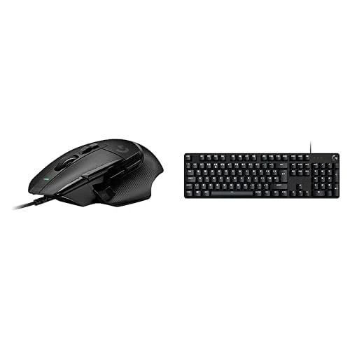 Logitech G502 X Wired Gaming Mouse + G413 SE Full-Size Mechanical Gaming Keyboard (UK QWERTY) HERO 25K Sensor, 11 Programmable Buttons, Backlit Keyboard, Tactile Switches, Anti-Ghosting - Black