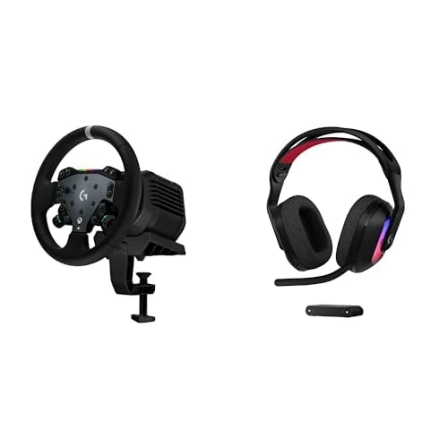 Logitech G RS50 System for Xbox/PC, 3-Piece Sim Racing Steering Wheel Setup - 8 Nm Direct Drive + Astro A20 X LIGHTSPEED Wireless Gaming Headset with 2-system PLAYSYNC Audio, Bluetooth, RGB - Black