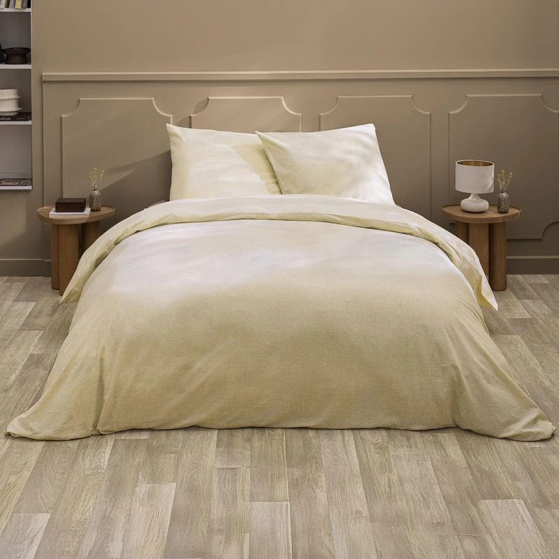 Douceur d'Intérieur, 3-Piece Bedding Set (260 x 240 cm) Ariane Natural, Cotton and Linen
