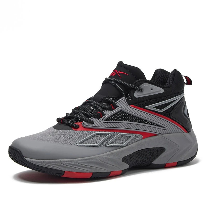 Reebok Zone Breaker High Top Trainers for Men Basketball Shoes, Alloy Jet Black Fire Red, 7 UK - Image 1
