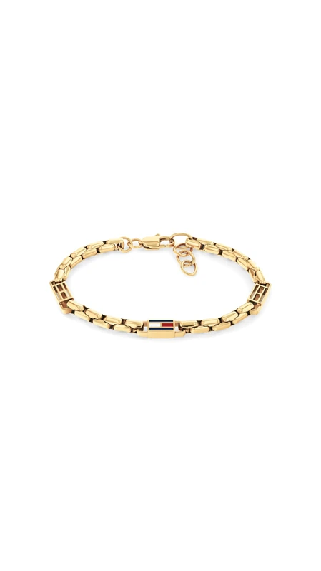 Tommy Hilfiger Jewelry Men's Chain Bracelet In Stainless Steel with Yellow Gold Plating - 2790675