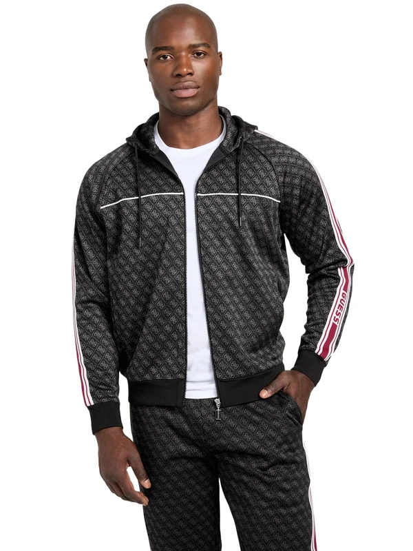 GuessMen'sPARIMO 4G FULL ZIP SWEATSHIRTSWEATSHIRT4G JACQUARD JET BLACsize XL length N