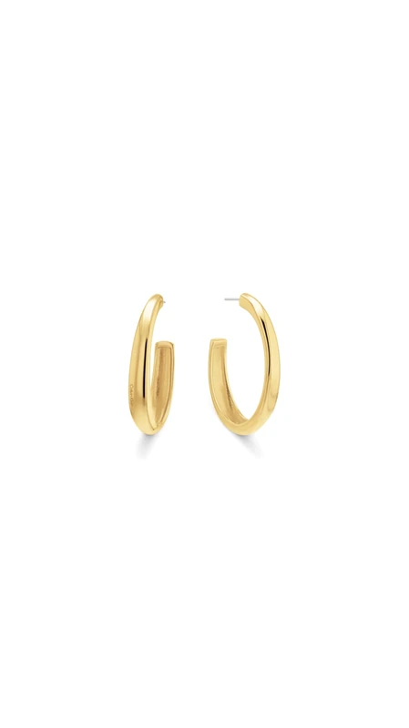Calvin Klein Women's Hoop Earrings In Stainless Steel with Yellow Gold Plating - 35000836