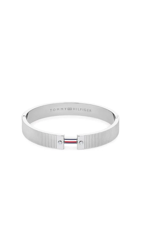 Tommy Hilfiger Jewelry Women's Bangle Bracelet in Stainless Steel Embellished with Crystals - 2781045