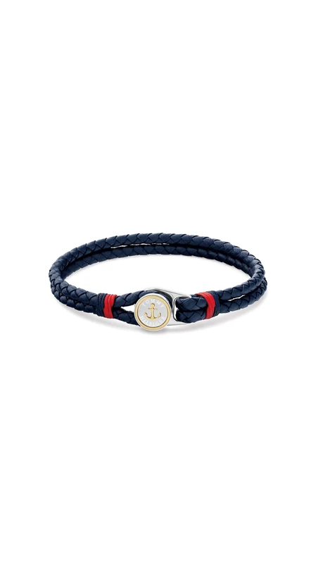 Tommy Hilfiger Jewelry Men's Leather Bracelet Navy Blue - 2790691