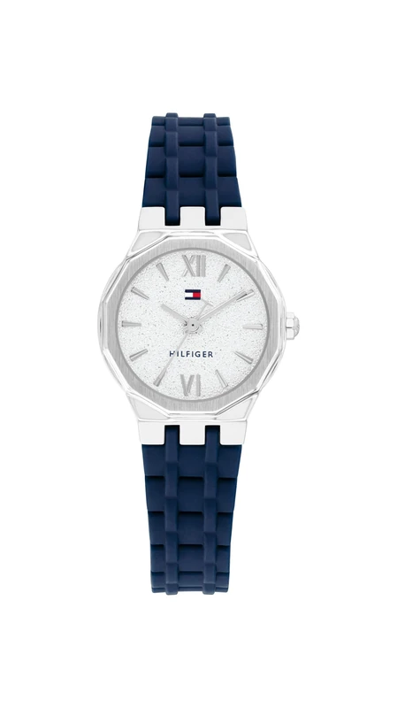 Tommy Hilfiger Three Hand Quartz Movement Watch Blue with Blue Silicone Bracelet - 1782885