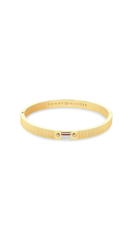 Tommy Hilfiger Jewelry Women's Bangle Bracelet in Stainless Steel with Yellow Gold Ion Plating embellished with Crystals - 2781048