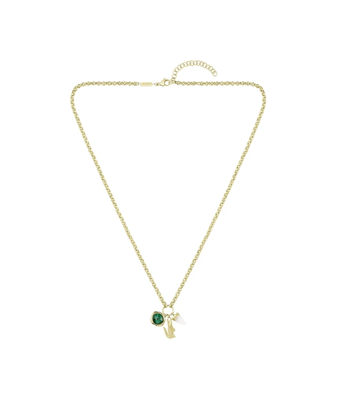 Lacoste For Men and Women Pendant Necklace In Stainless Steel with Yellow Gold Plating - 2040615
