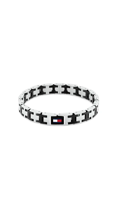 Tommy Hilfiger Jewelry Men's Link Bracelet in Stainless Steel and Plated Black Steel - 2790684