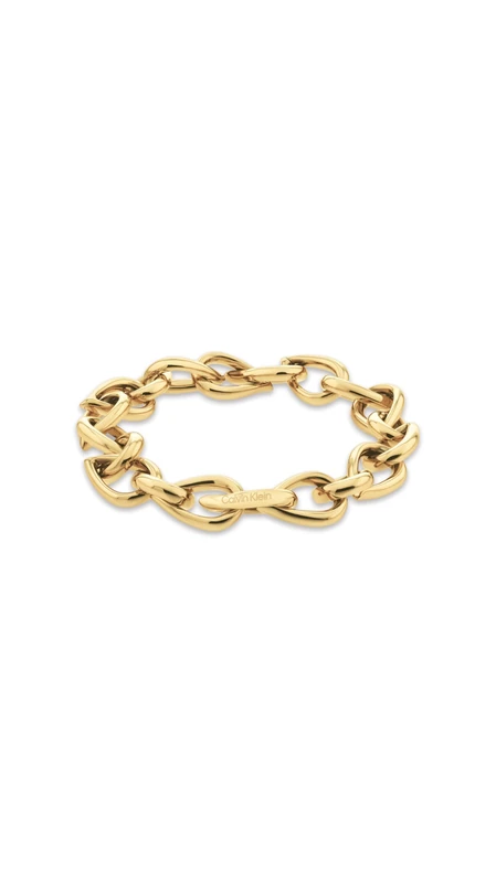 Calvin Klein Women's Link Bracelet In Stainless Steel with Yellow Gold Plating - 35000915