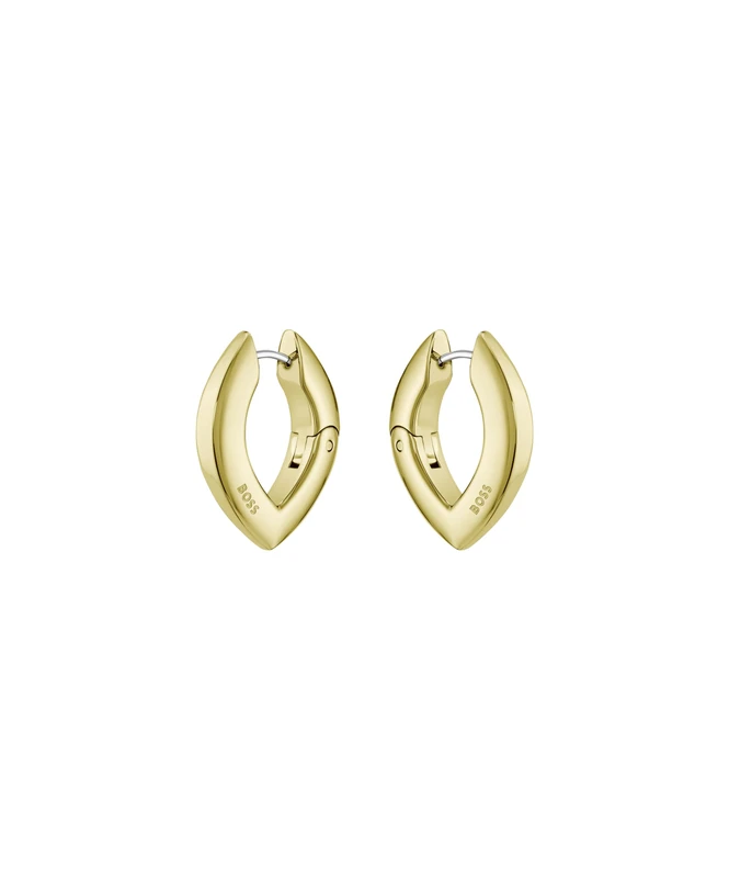 BOSS Jewelry Women's Hinge Earrings In Stainless Steel with Yellow Gold Plating - 1580823