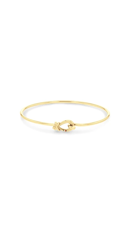 Tommy Hilfiger Jewelry Women's Memory Steel Bangle In Stainless Steel with Yellow Gold Plating - 2781028