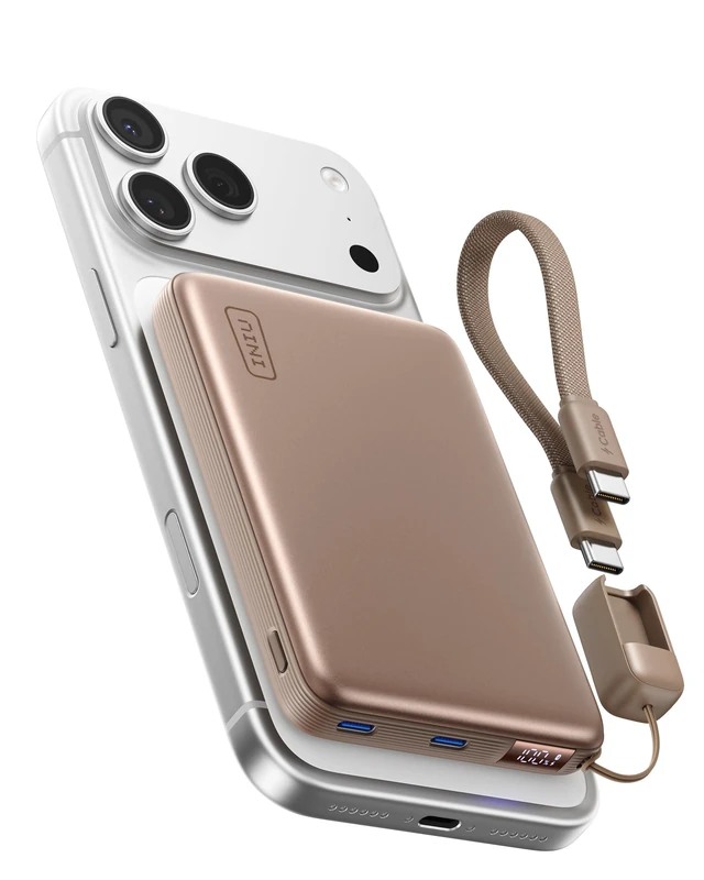 INIU 10000mAh Qi2.2 25W Wireless & 45W USB C Fast Charging Portable Charger