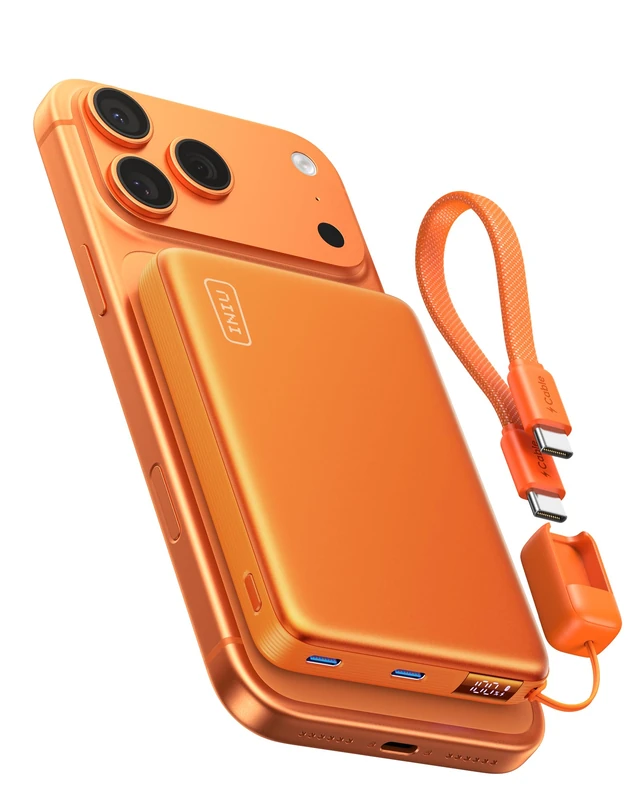 INIU 10000mAh Qi2.2 25W Wireless & 45W USB C Fast Charging Portable Charger