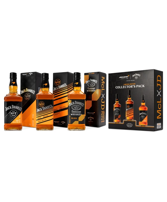 Jack Daniel’s x McLaren Limited Edition Collector Box | 2023, 2024 & 2025 Bottles | Individually Numbered out of 2,000 | Exclusive Premium Whiskey Gift Set | 3 × 70 cl