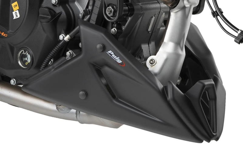 Puig 22332J Belly pan with aerodynamic design, made of ABS and aluminum, perfectly integrated sporty style, Matte Black