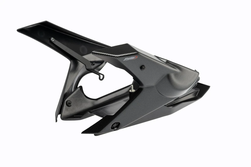Puig 22228C Belly pan to protect the lower part of the motorcycle with aerodynamic design, made of durable ABS and aluminum with perfectly integrated sporty style, Carbon-Look
