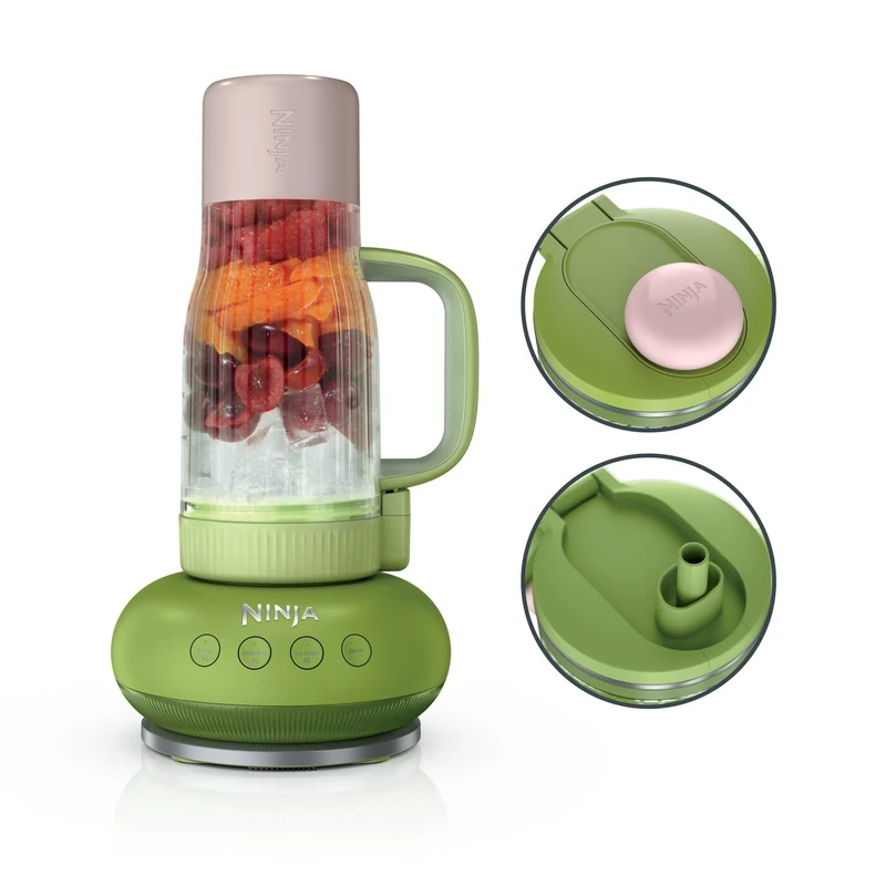 Ninja BlendBoss Blender with Portable Tumbler, Personal Blender with Removeable Travel Tumbler, 3 Auto Preset Modes, Watermelon Bubblegum DB351UKGN