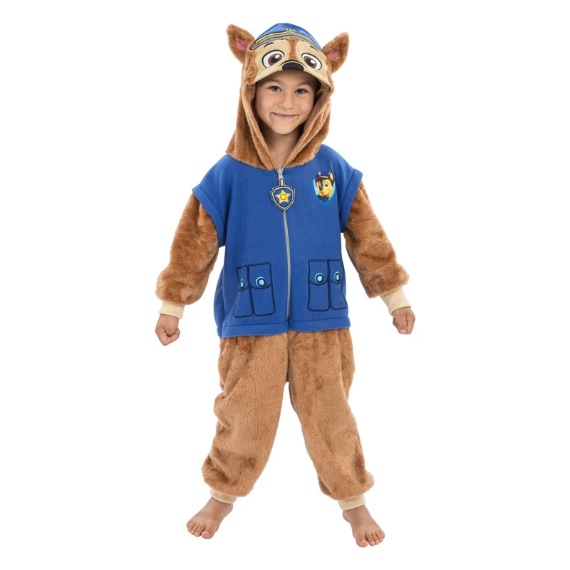 PAW Patrol Chase Kids Onesie (116 cm) – Official Chase All-In-One Costume Style Onesie for Ages 5–6 Years – Fun Lounge & Dress-Up Outfit