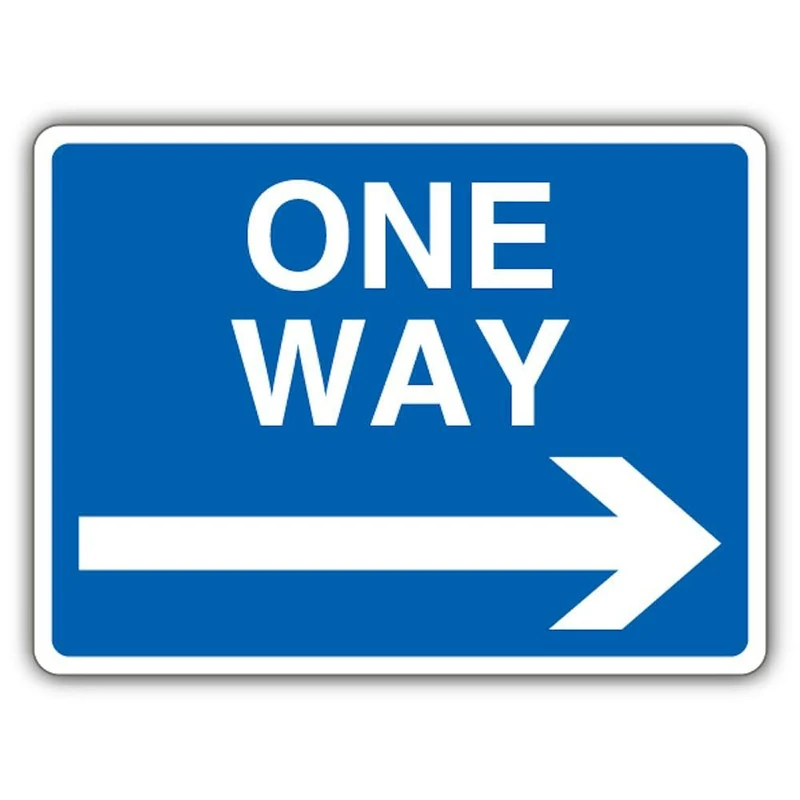 V Safety One Way - Arrow Right Safety Sign - 600 x 450 mm - RA2 Reflective 3mm Aluminium Composite