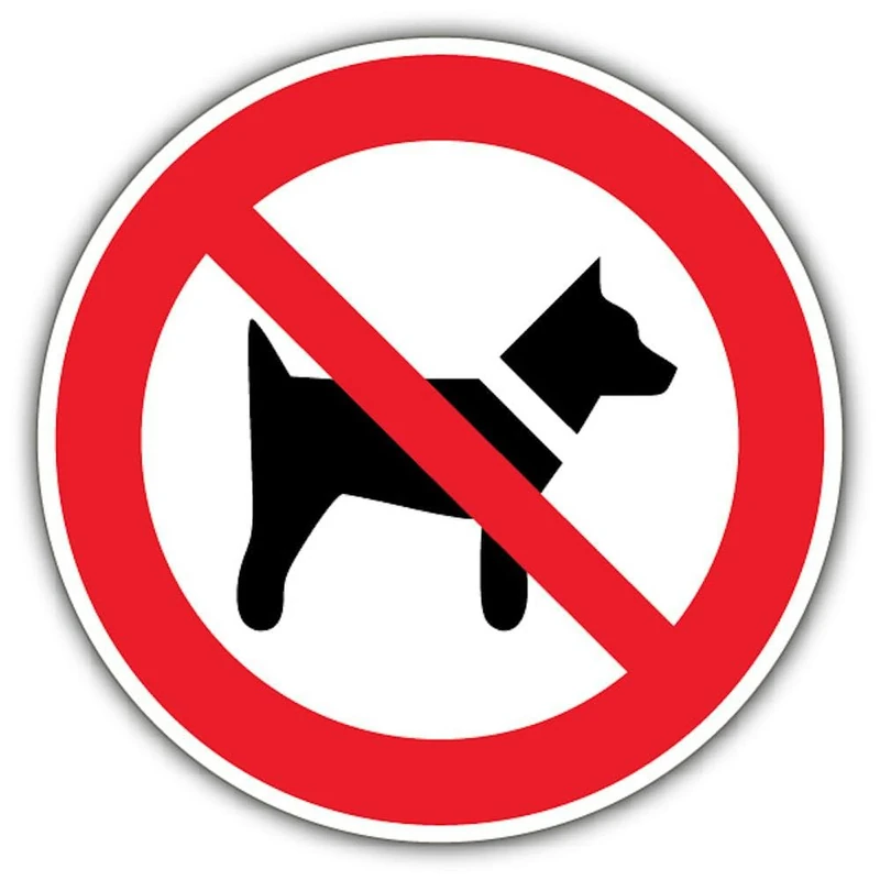 V Safety No Dogs Allowed - Circle Safety Sign - 450 x 450 mm - RA2 Reflective 3mm Aluminium Composite - Image 1