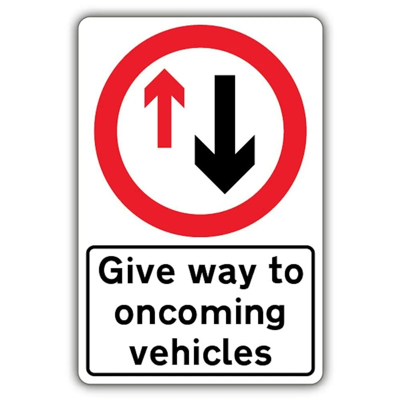 V Safety Give Way To Oncoming Vehicles Safety Sign - 400 x 600 mm - 3mm Aluminium Composite - Image 1