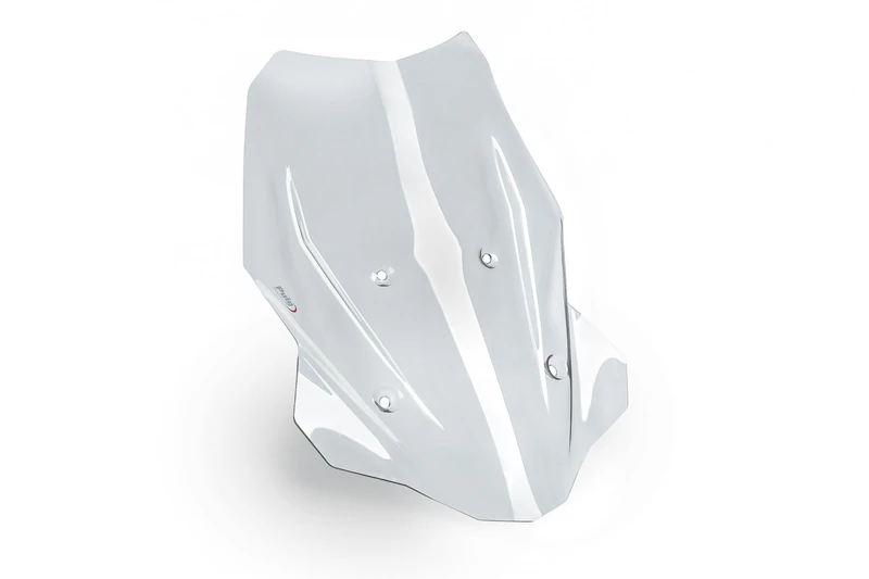 Puig 22369W Touring Screen with aerodynamic design, 4 mm acrylic construction,visibility, stability and comfort in long-distance adventure riding. Clear