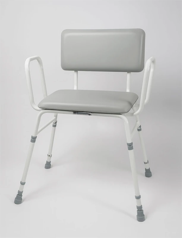 Aidapt 4in1 Bariatric Perching Stool. Padded Back Extra Wide Seat, Height Adjustable,254kg Weight Limit, Kitchen&Bathroom Stool for Elderly,Pregnant,Adult, Tool Free Assembly