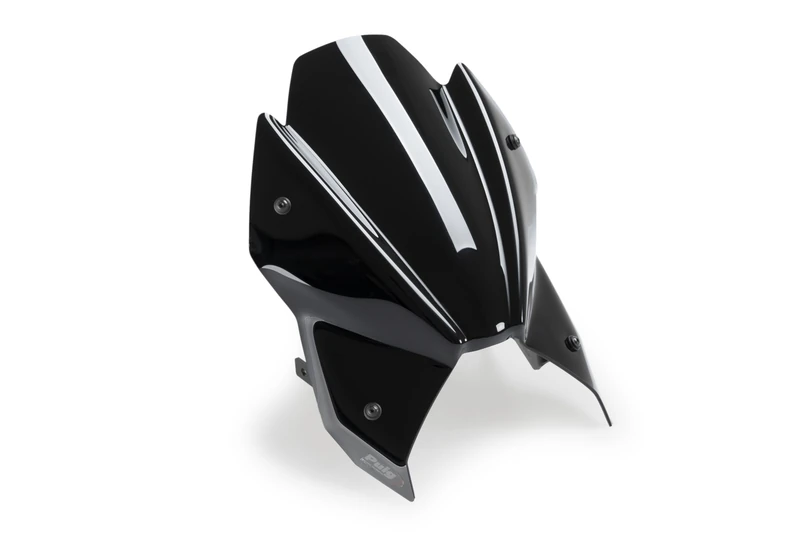Puig 22560N New Generation Sport with aerodynamic design, 3 mm methacrylate construction, stability and style in urban and high-performance riding. Black