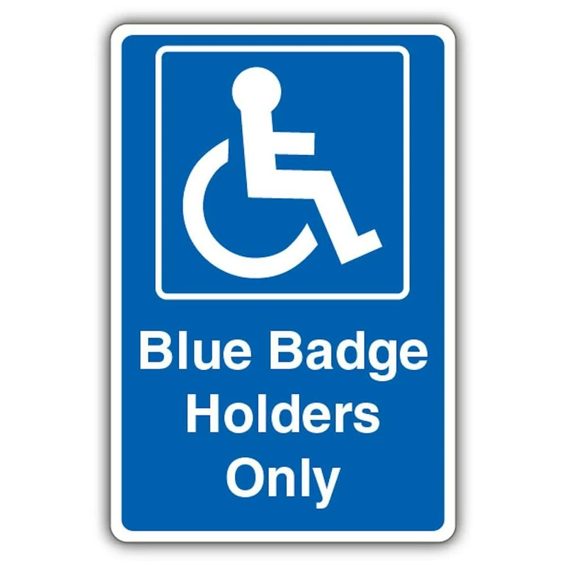 V Safety Blue Badge Holders Only - Blue Safety Sign - 400 x 600 mm - RA1 Reflective 3mm Aluminium Composite