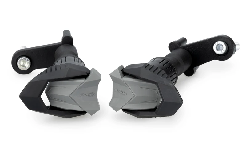 Puig 22621N R19 Engine Protectors in nylon with protective rubber, full protection for chassis, engine and rider’s knees, model-specific mounting and sporty aesthetics, Black