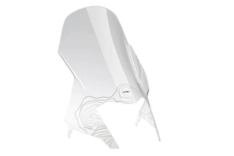 Puig 22515S Touring Screen with aerodynamic design, high-resistance PMMA construction, stability and visibility on adventure and long-distance riding. Graphics