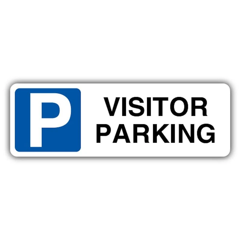 V Safety GloReflect Visitor Parking - Mandatory Blue Parking - Landscape Safety Sign - 600 x 200 mm - 1.2mm Rigid Plastic - GloReflect