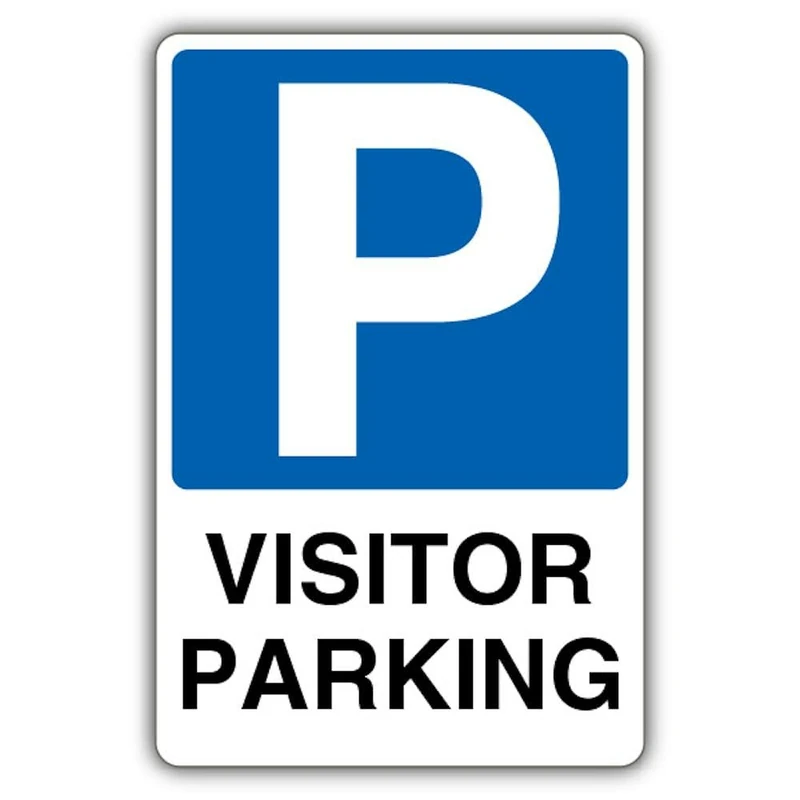 V Safety GloReflect Visitor Parking - Mandatory Blue Parking Safety Sign - 300 x 450 mm - Self Adhesive Vinyl - GloReflect
