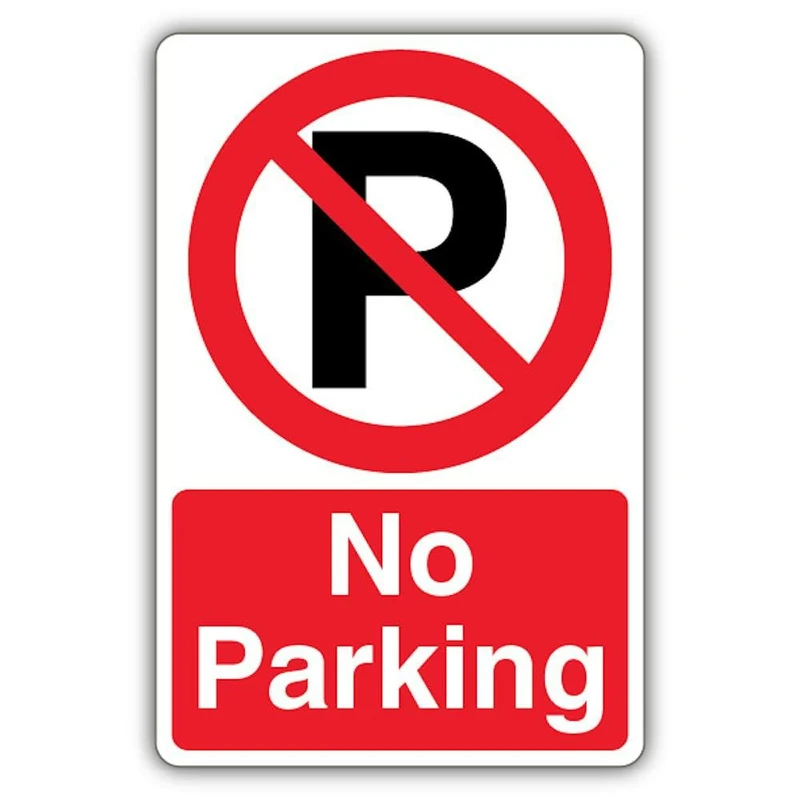 V Safety Photoluminescent No Parking - Prohibition Symbol With ‘P’ Safety Sign - 300 x 450 mm - Self Adhesive Vinyl - Triple Glow